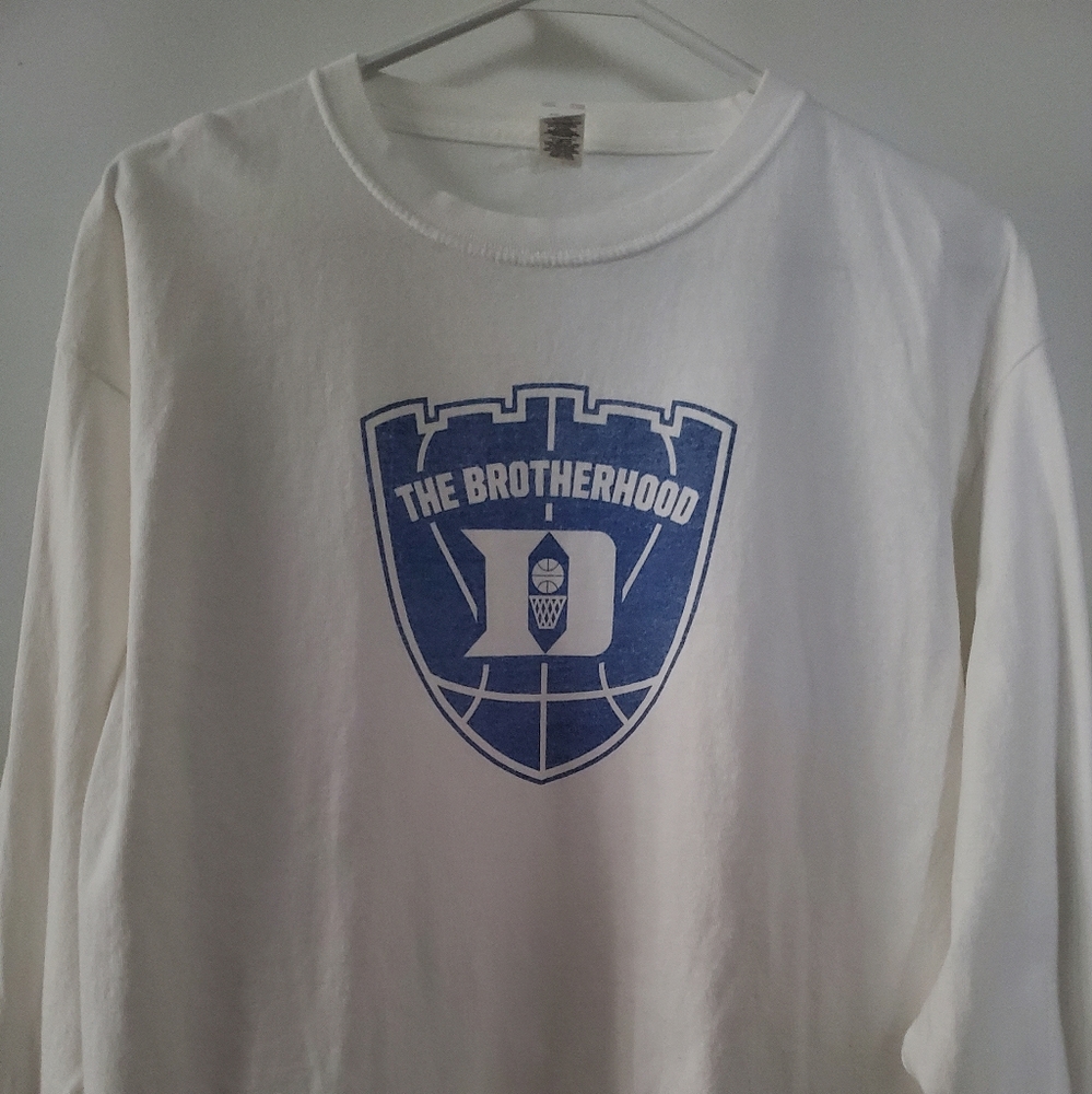Duke Blue Devils Brotherhood Long sleeve T-shirt size Large White withe logo